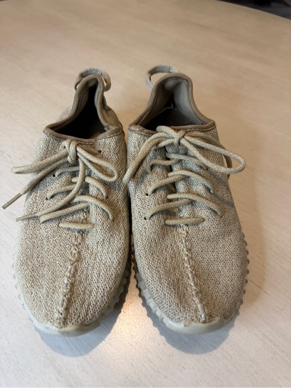 Yeezy Sneakers in Tan Knit Upper